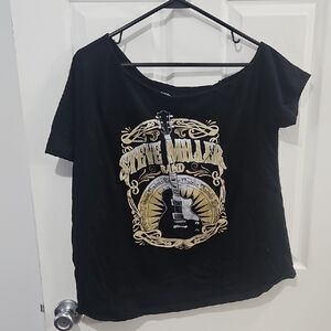 Torrid Black Off The Shoulder Steve Miller Band Tshirt Size 0